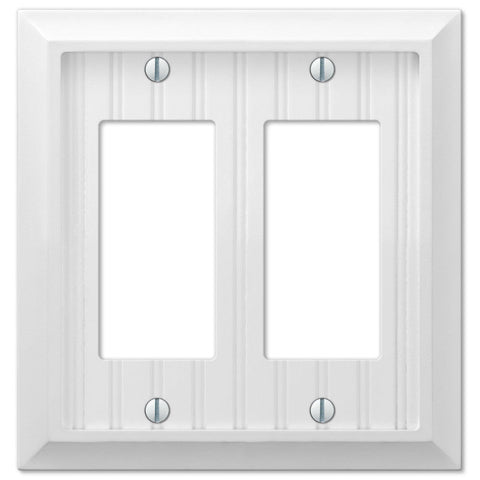 Cottage White Wood - 2 Rocker Wallplate - Wallplate Warehouse 269RRW 070686016220 2 Rocker