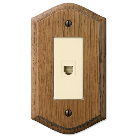 Country Medium Oak Wood - 1 Phone Jack Wallplate - Wallplate Warehouse 701PH 070686581322 Phone Jacks