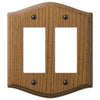 Country Medium Oak Wood - 2 Rocker Wallplate - Wallplate Warehouse 701RR 070686576618 2 Rocker