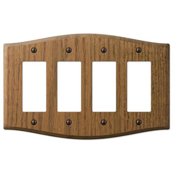 Wall Panel Rocker Country Medium Oak Wood - 4 Rocker Wallplate