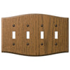 Country Medium Oak Wood - 4 Toggle Wallplate - Wallplate Warehouse 701T4 070686576564 4 Toggle