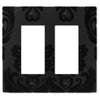 Damask Black Plastic - 2 Rocker Wallplate - Wallplate Warehouse 40RRBK 070686565773 2 Rocker