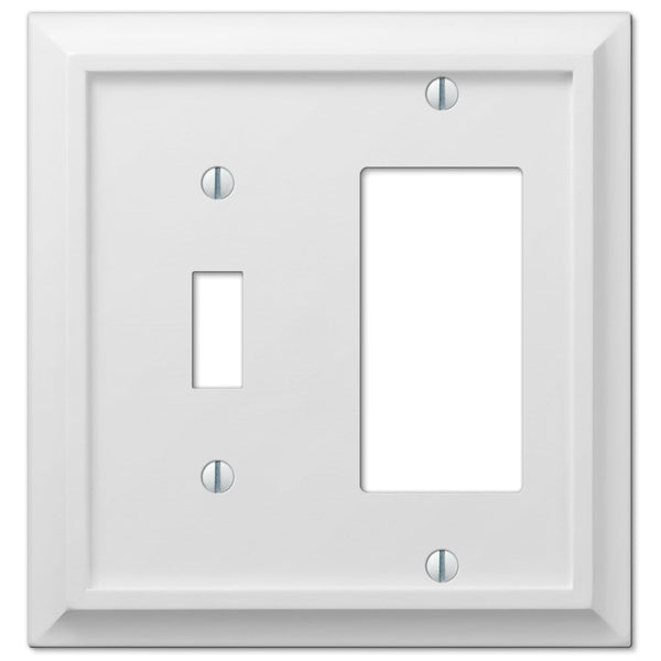 Deerfield White Wood - 1 Toggle / 1 Rocker Wallplate - Wallplate Warehouse 2040TRW 070686586303 1 Toggle / 1 Rocker