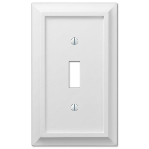 Deerfield White Wood - 1 Toggle Wallplate - Wallplate Warehouse 2040TW 070686586198 1 Toggle