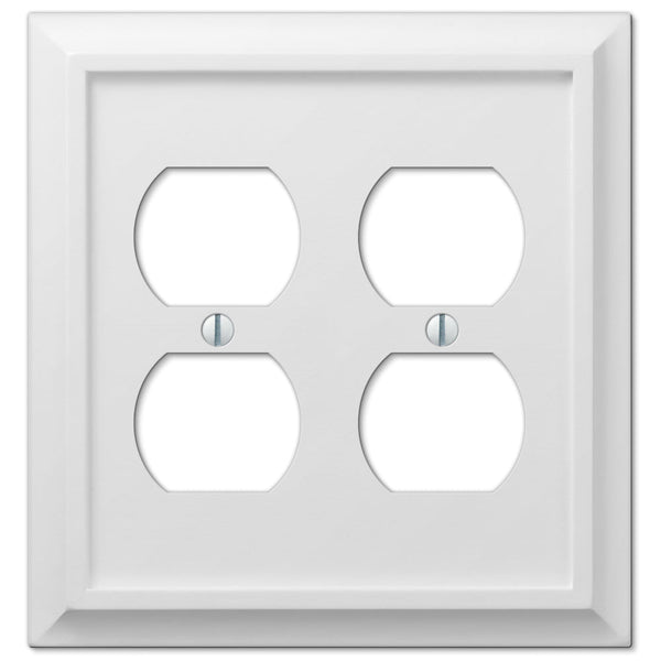 Deerfield White Wood - 2 Duplex Wallplate - Wallplate Warehouse 2040DDW 070686586242 2 Duplex