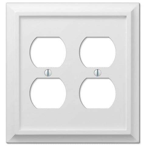 Deerfield White Wood - 2 Duplex Wallplate - Wallplate Warehouse 2040DDW 070686586242 2 Duplex