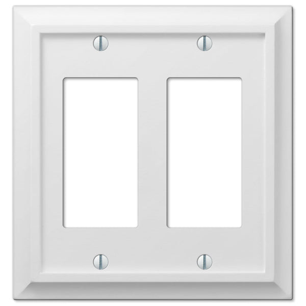 Deerfield White Wood - 2 Rocker Wallplate - Wallplate Warehouse 2040RRW 070686586273 2 Rocker