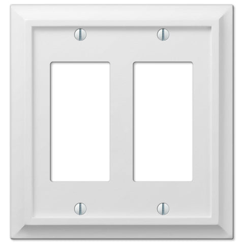 Deerfield White Wood - 2 Rocker Wallplate - Wallplate Warehouse 2040RRW 070686586273 2 Rocker