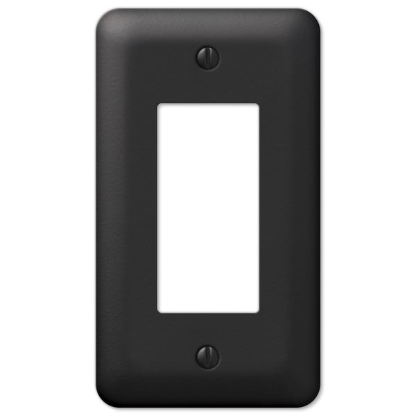 Wall Panel Rocker Devon Black Steel - 1 Rocker Wallplate
