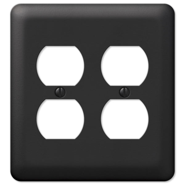 Devon Black Steel - 2 Duplex Wallplate - Wallplate Warehouse 935DDBK 070686576410 2 Duplex