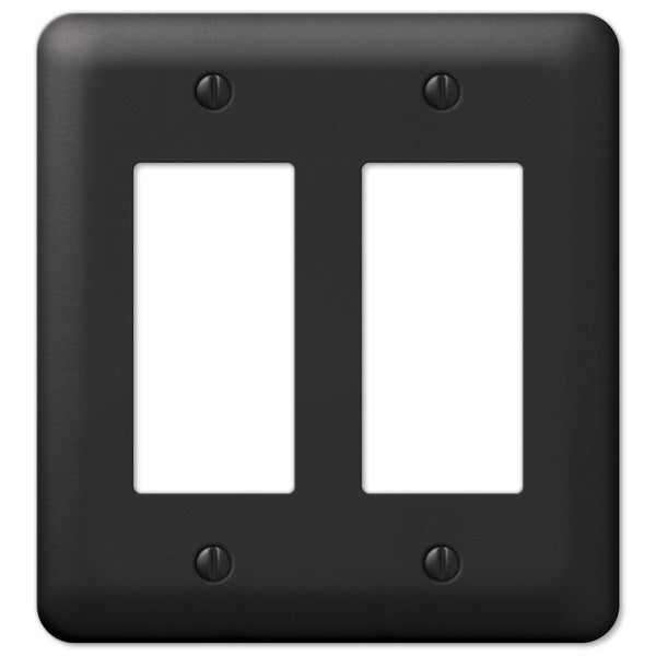 Devon Black Steel - 2 Rocker Wallplate - Wallplate Warehouse 935RRBK 070686576441 2 Rocker