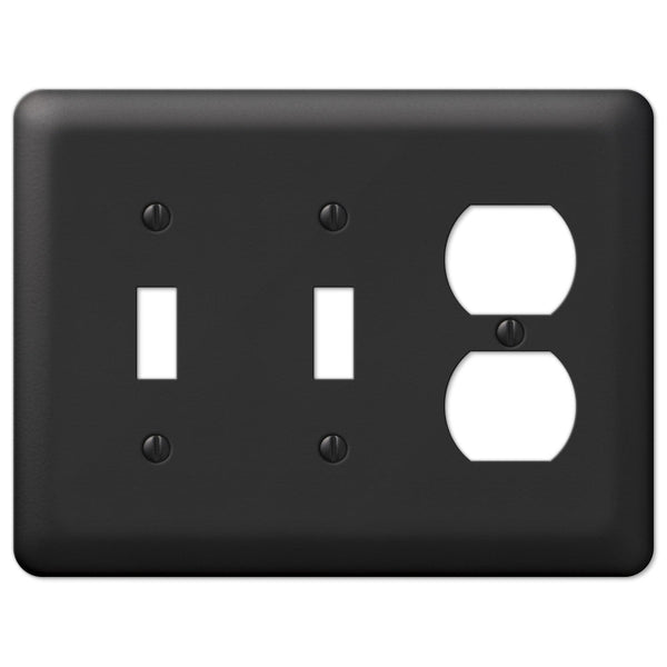 Devon Black Steel - 2 Toggle / 1 Duplex Wallplate - Wallplate Warehouse 935TTDBK 070686576434 2 Toggle / 1 Duplex