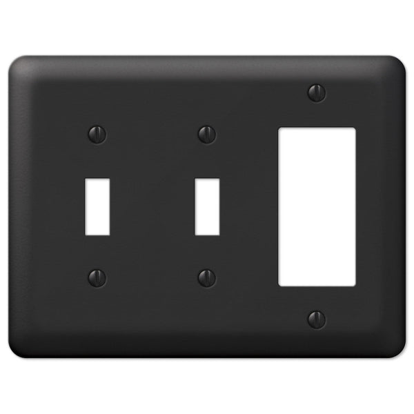 Devon Black Steel - 2 Toggle / 1 Rocker Wallplate - Wallplate Warehouse 935TTRBK 070686576496 2 Toggle / 1 Rocker