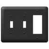 Devon Black Steel - 2 Toggle / 1 Rocker Wallplate - Wallplate Warehouse 935TTRBK 070686576496 2 Toggle / 1 Rocker