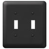 Devon Black Steel - 2 Toggle Wallplate - Wallplate Warehouse 935TTBK 070686400685 2 Toggle