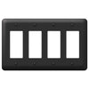 Devon Black Steel - 4 Rocker Wallplate - Wallplate Warehouse 935R4BK 070686576465 4 Rocker