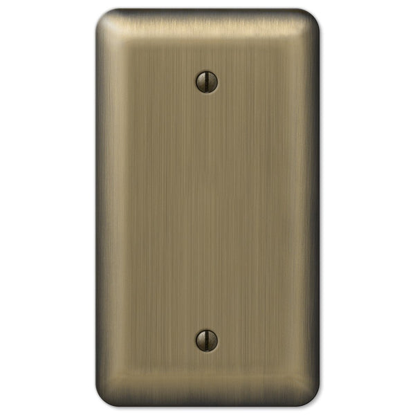 Devon Brushed Brass Steel - 1 Blank Wallplate - Wallplate Warehouse 154B 070686577110 1 Blank