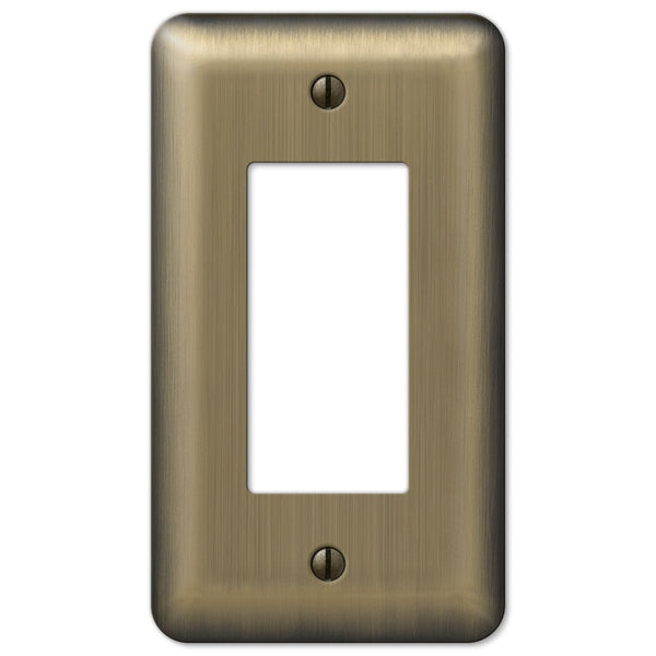 Devon Brushed Brass Steel - 1 Rocker Wallplate - Wallplate Warehouse 154R 070686176085 1 Rocker