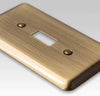 Devon Brushed Brass Steel - 2 Toggle / 1 Duplex Wallplate - Wallplate Warehouse 154TTD 070686577066 2 Toggle / 1 Duplex