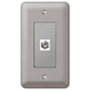 Devon Brushed Nickel Steel - 1 Cable Jack Wallplate - Wallplate Warehouse 2CXPW 070686580677 Cable Jacks