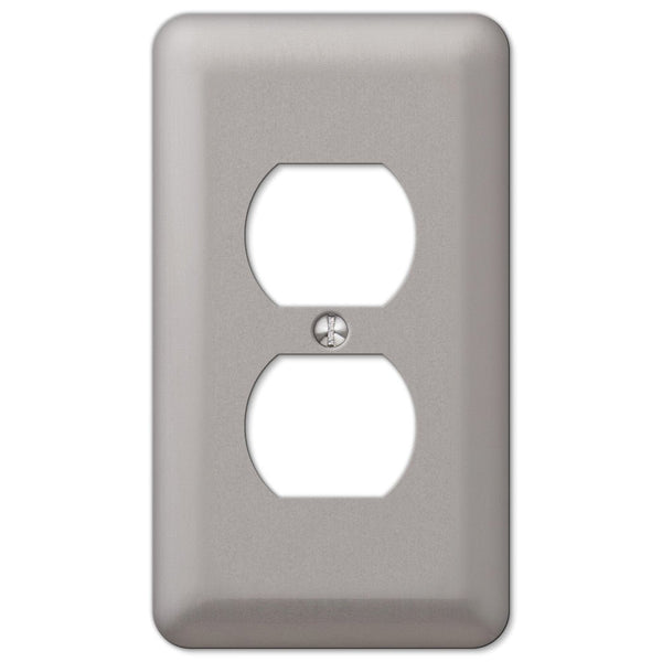 Devon Brushed Nickel Steel - 1 Duplex Wallplate - Wallplate Warehouse 2DPW 070686177419 1 Duplex