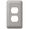 Devon Brushed Nickel Steel - 1 Duplex Wallplate - Wallplate Warehouse 2DPW 070686177419 1 Duplex