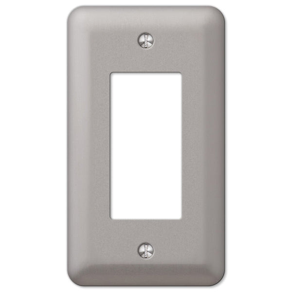 Devon Brushed Nickel Steel - 1 Rocker Wallplate - Wallplate Warehouse 2RPW 070686177426 1 Rocker
