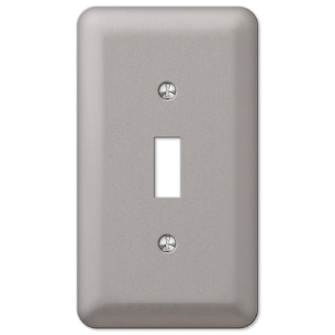 Devon Brushed Nickel Steel - 1 Toggle Wallplate - Wallplate Warehouse 2TPW 070686177402 1 Toggle