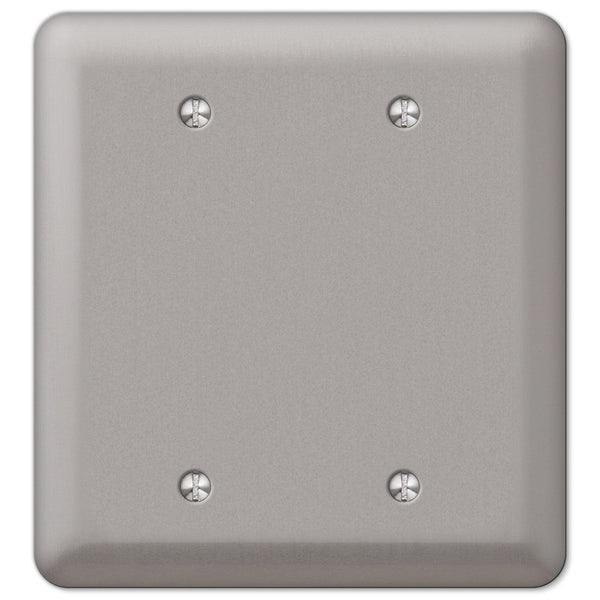 Devon Brushed Nickel Steel - 2 Blank Wallplate - Wallplate Warehouse 2BBPW 070686572887 2 Blank
