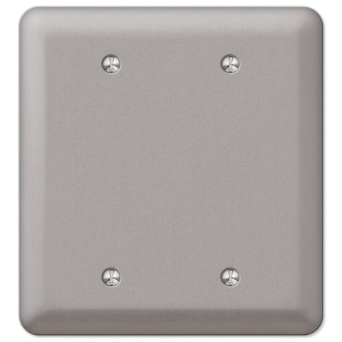 Devon Brushed Nickel Steel - 2 Blank Wallplate - Wallplate Warehouse 2BBPW 070686572887 2 Blank