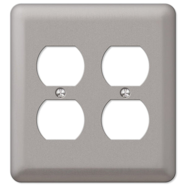 Devon Brushed Nickel Steel - 2 Duplex Wallplate - Wallplate Warehouse 2DDPW 070686555699 2 Duplex