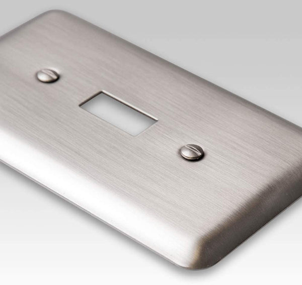 Wall Panel Rocker Devon Brushed Nickel Steel - 3 Rocker Wallplate