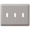 Devon Brushed Nickel Steel - 3 Toggle Wallplate - Wallplate Warehouse 2TTTPW 070686555729 3 Toggle