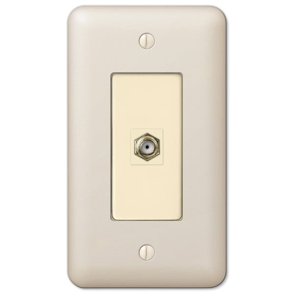Devon Light Almond Steel - 1 Cable Jack Wallplate - Wallplate Warehouse 935CXAL 070686581711 Cable Jacks