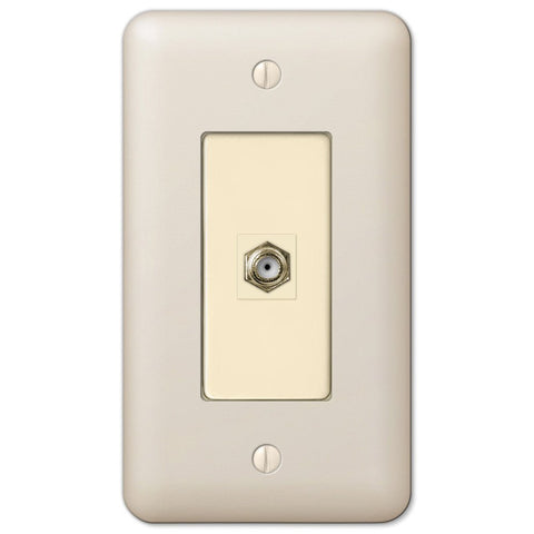 Devon Light Almond Steel - 1 Cable Jack Wallplate - Wallplate Warehouse 935CXAL 070686581711 Cable Jacks