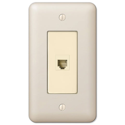 Devon Light Almond Steel - 1 Phone Jack Wallplate - Wallplate Warehouse 935PHAL 070686581742 Phone Jacks