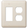 Devon Light Almond Steel - 1 Rocker / 1 Duplex Wallplate - Wallplate Warehouse 935RDAL 070686578537 1 Rocker / 1 Duplex