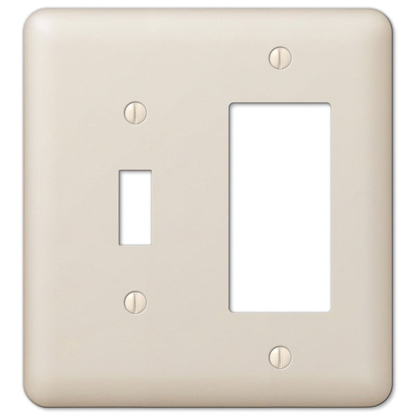 Devon Light Almond Steel - 1 Toggle / 1 Rocker Wallplate - Wallplate Warehouse 935TRAL 070686578520 1 Toggle / 1 Rocker
