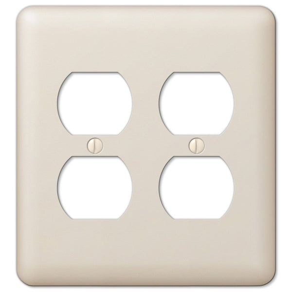Devon Light Almond Steel - 2 Duplex Wallplate - Wallplate Warehouse 935DDAL 070686579954 2 Duplex