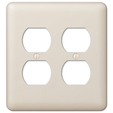 Devon Light Almond Steel - 2 Duplex Wallplate - Wallplate Warehouse 935DDAL 070686579954 2 Duplex