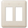 Devon Light Almond Steel - 2 Rocker Wallplate - Wallplate Warehouse 935RRAL 070686579961 2 Rocker