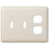 Devon Light Almond Steel - 2 Toggle / 1 Duplex Wallplate - Wallplate Warehouse 935TTDAL 070686578551 2 Toggle / 1 Duplex