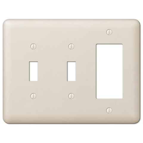 Devon Light Almond Steel - 2 Toggle / 1 Rocker Wallplate - Wallplate Warehouse 935TTRAL 070686578568 2 Toggle / 1 Rocker