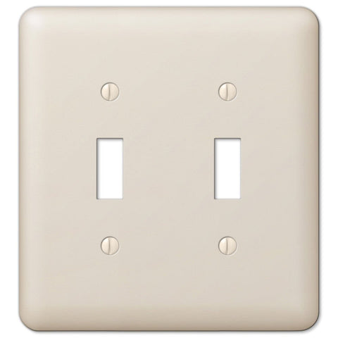 Devon Light Almond Steel - 2 Toggle Wallplate - Wallplate Warehouse 935TTAL 070686400777 2 Toggle