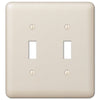 Devon Light Almond Steel - 2 Toggle Wallplate - Wallplate Warehouse 935TTAL 070686400777 2 Toggle