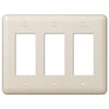 Devon Light Almond Steel - 3 Rocker Wallplate - Wallplate Warehouse 935RRRAL 070686579978 3 Rocker
