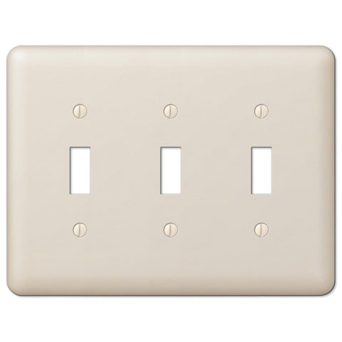 Devon Light Almond Steel - 3 Toggle Wallplate - Wallplate Warehouse 935TTTAL 070686401194 3 Toggle