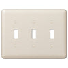 Devon Light Almond Steel - 3 Toggle Wallplate - Wallplate Warehouse 935TTTAL 070686401194 3 Toggle