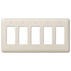 Devon Light Almond Steel - 5 Rocker Wallplate - Wallplate Warehouse 935R5AL 070686578599 5 Rocker