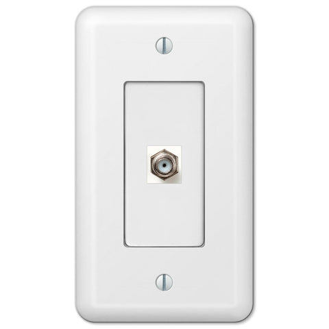 Devon White Steel - 1 Cable Jack Wallplate - Wallplate Warehouse 935CXW 070686581735 Cable Jacks